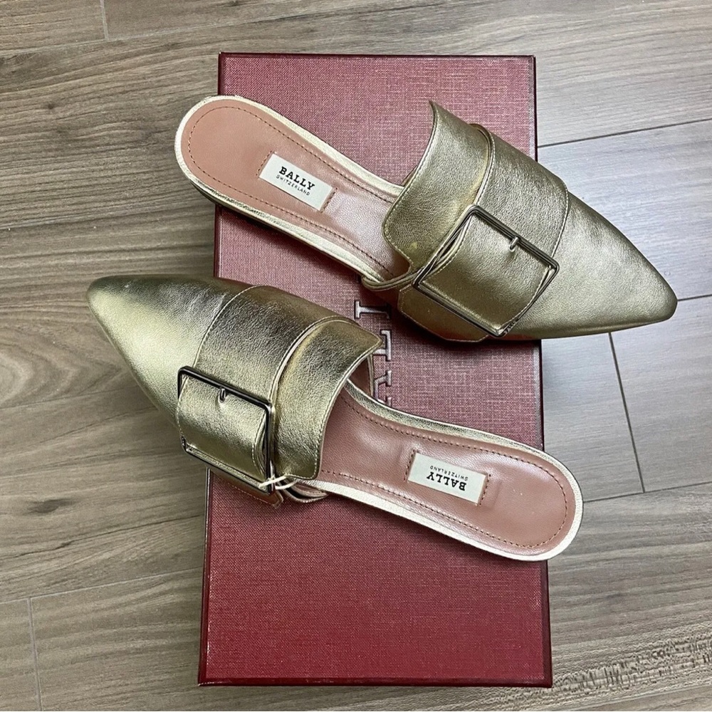Bally Hamelin Buckle Flat Mules